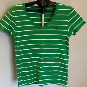 Ralph Lauren Green Striped Women's Top